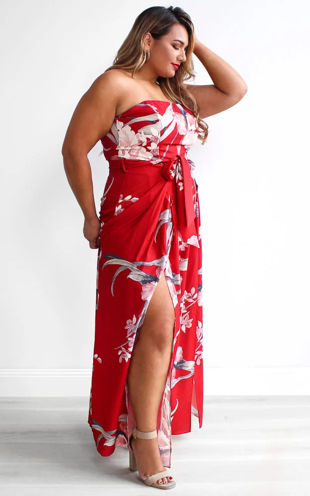 Lagoon Jumpsuit - Red Floral