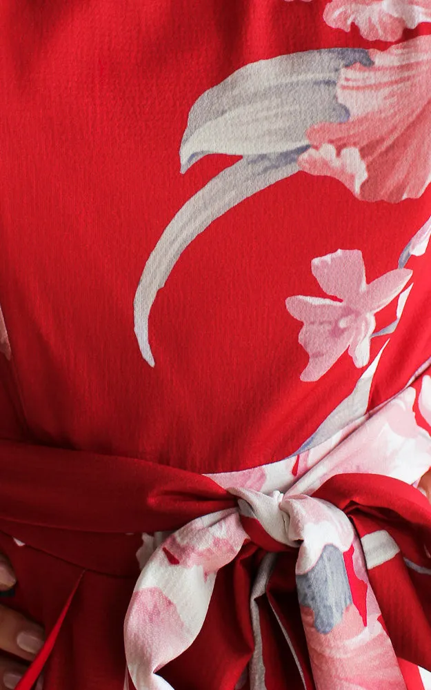 Lagoon Jumpsuit - Red Floral