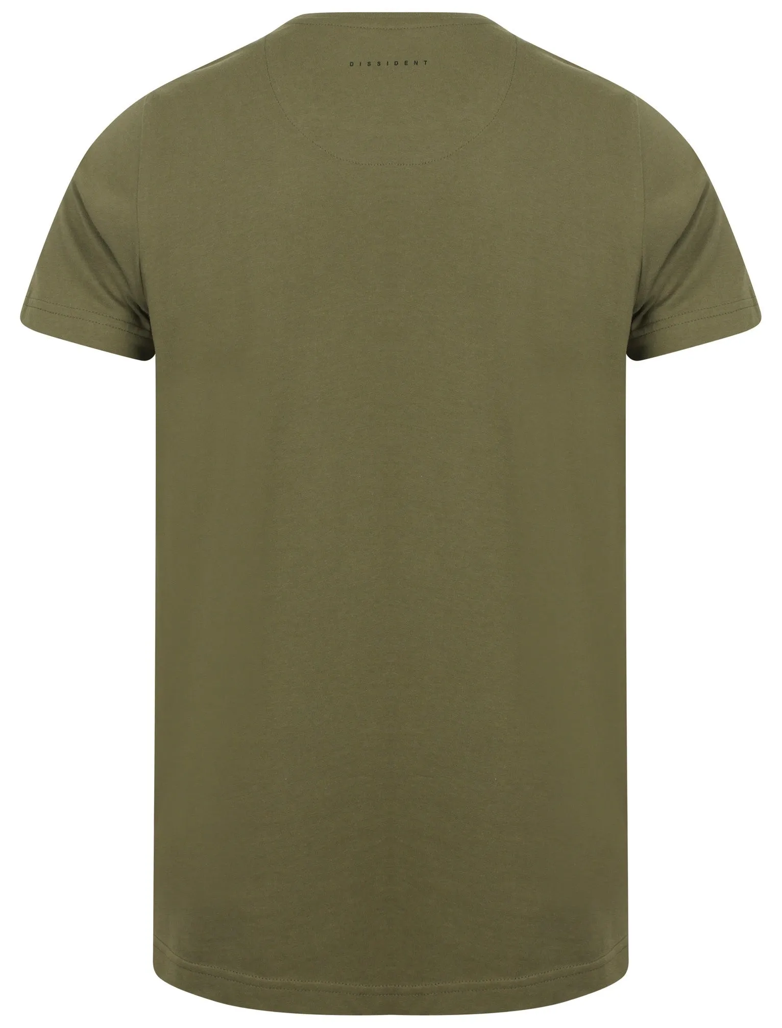 Lear Textured Cotton Crew Neck T-Shirt In Olive Khaki - Dissident