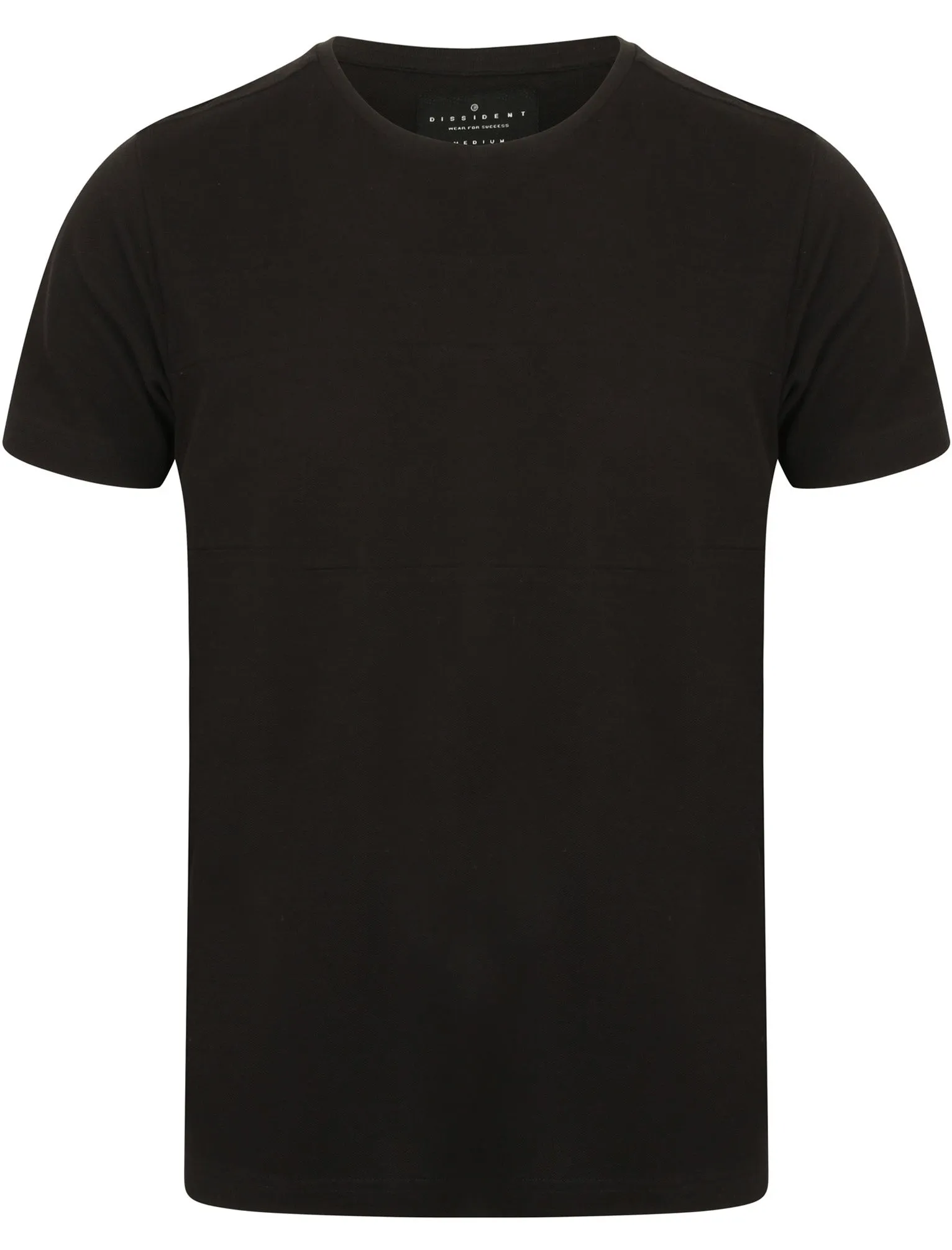Lecky Cotton Pique Crew Neck T-Shirt In Black - Dissident