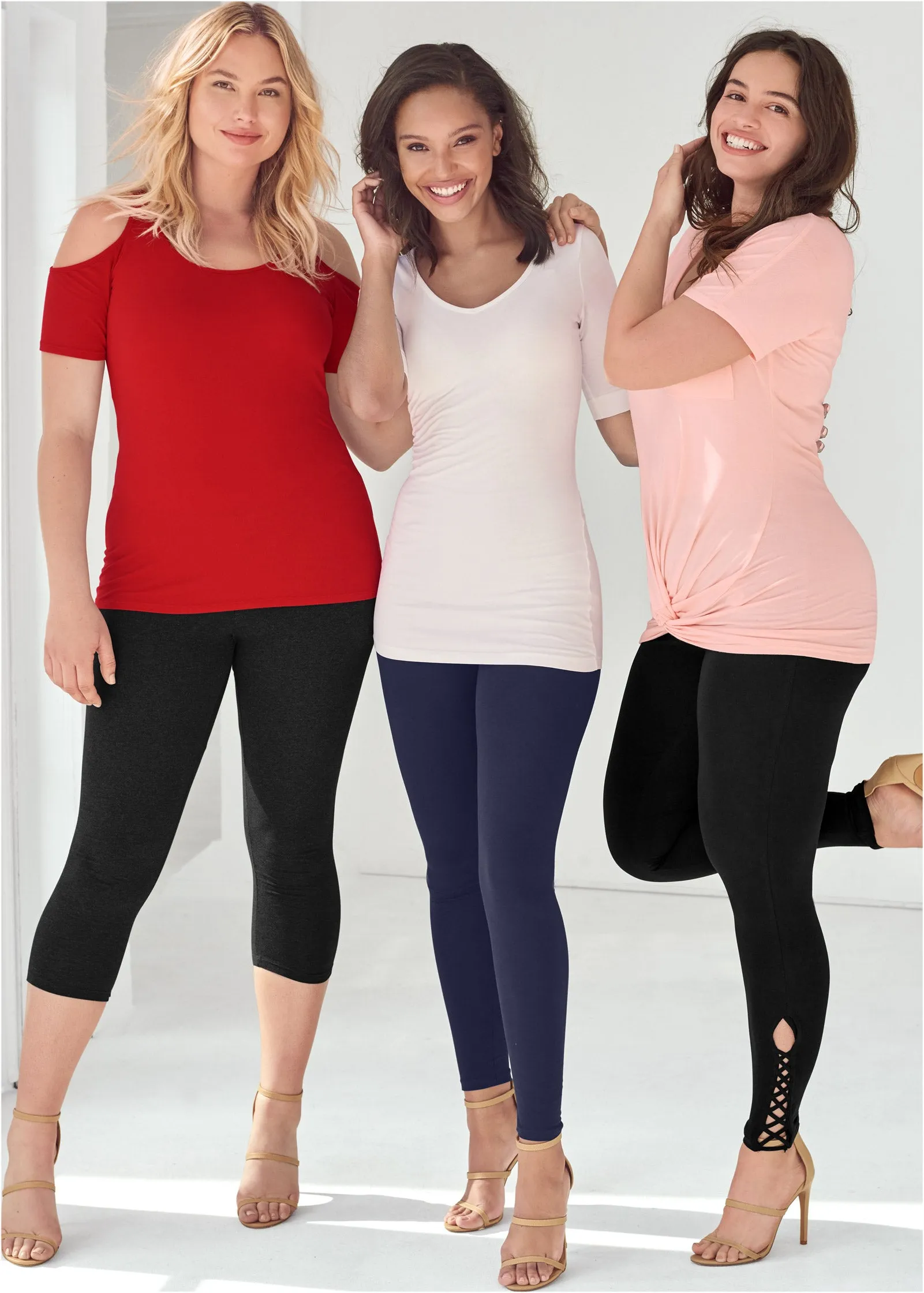 Long And Lean Cold-Shoulder Top - Red