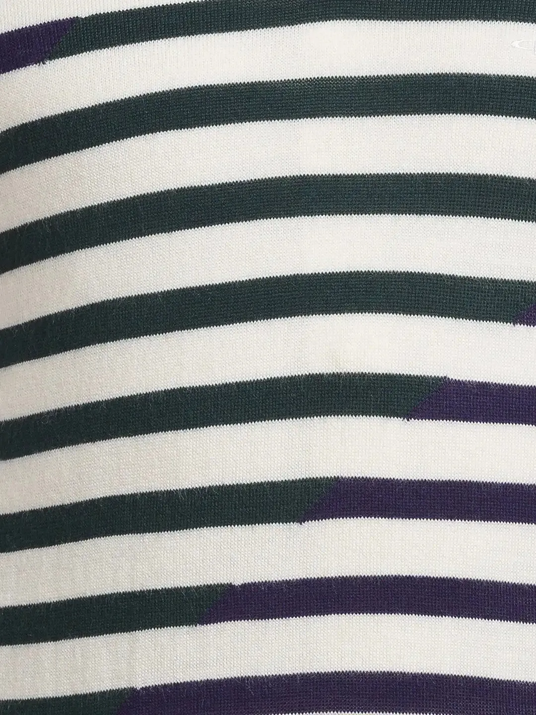 Men Green Classic Fit Stripe Acrylic Blend Sleeveless Sweaters
