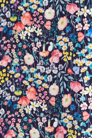 Navy Jude's Floral Crepe de Chine