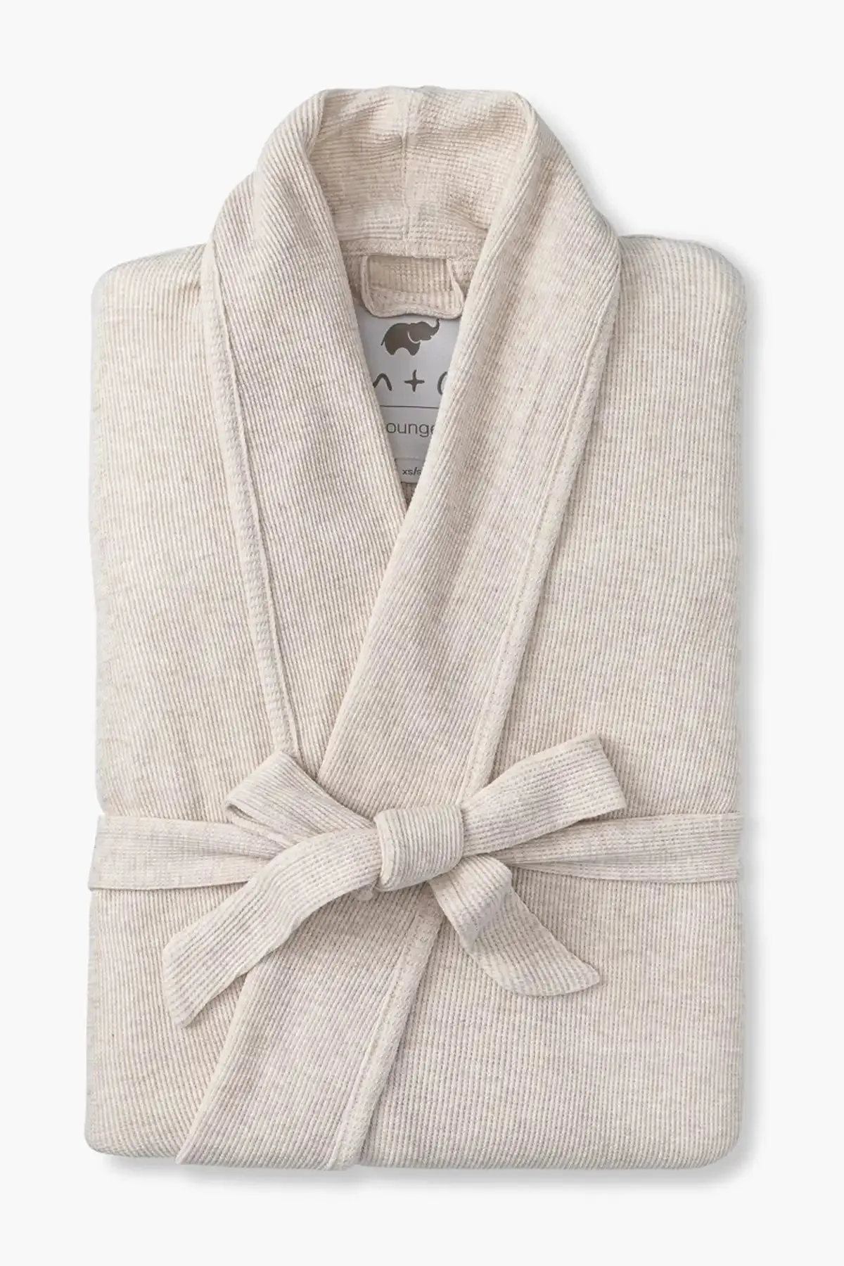 Organic Lounge Robe_Cream Heather