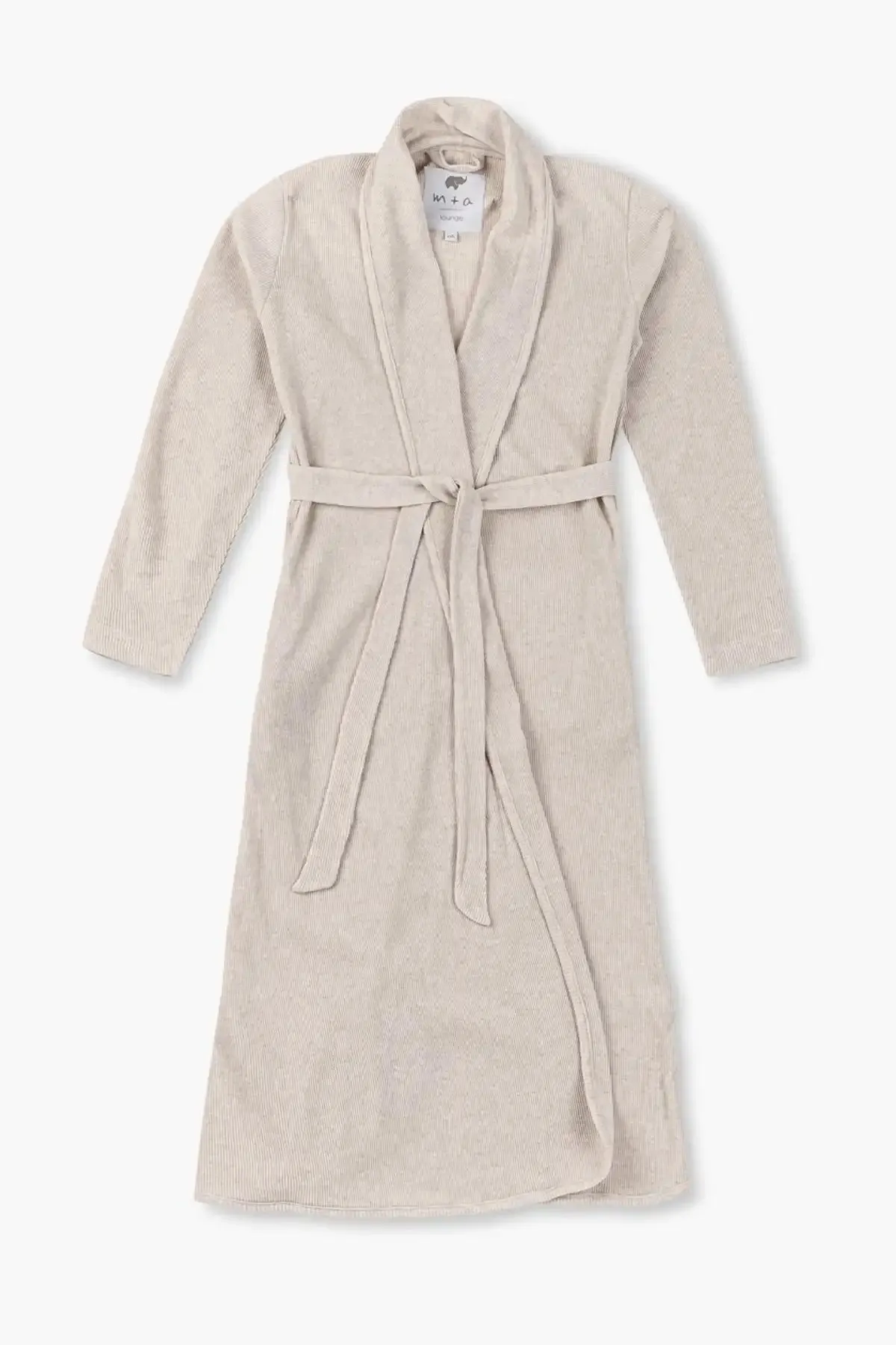 Organic Lounge Robe_Cream Heather
