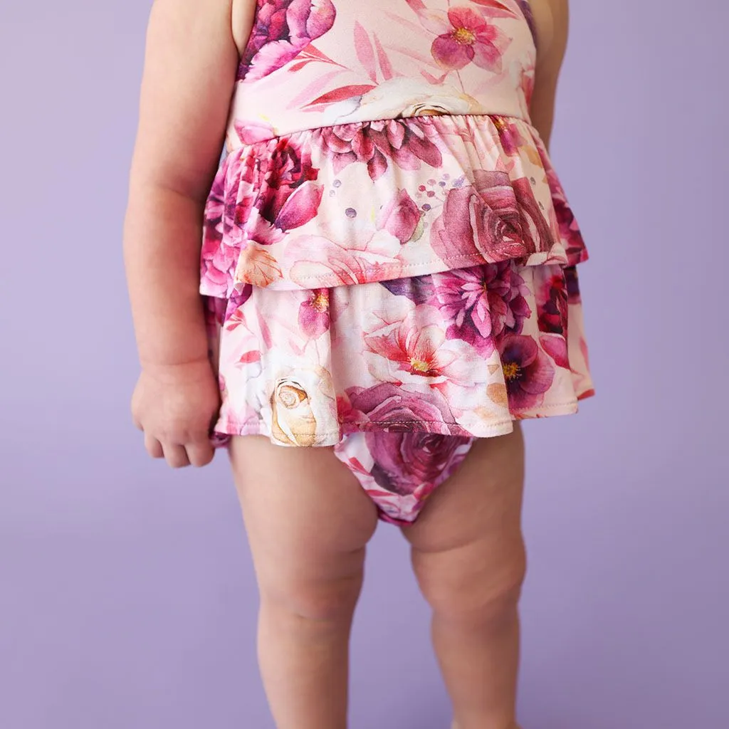 Posh Peanut Ruffle Spaghetti Romper - Amira