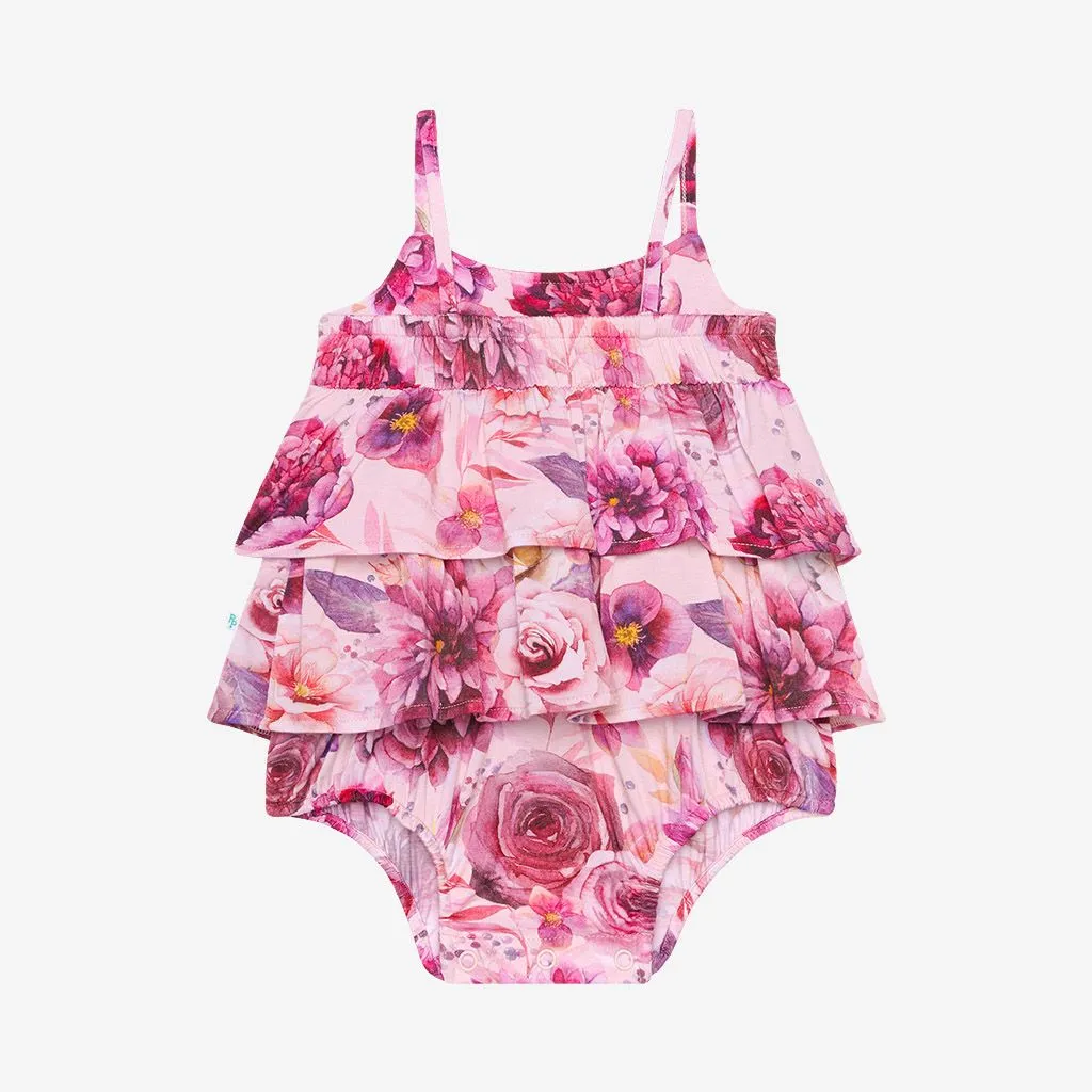 Posh Peanut Ruffle Spaghetti Romper - Amira