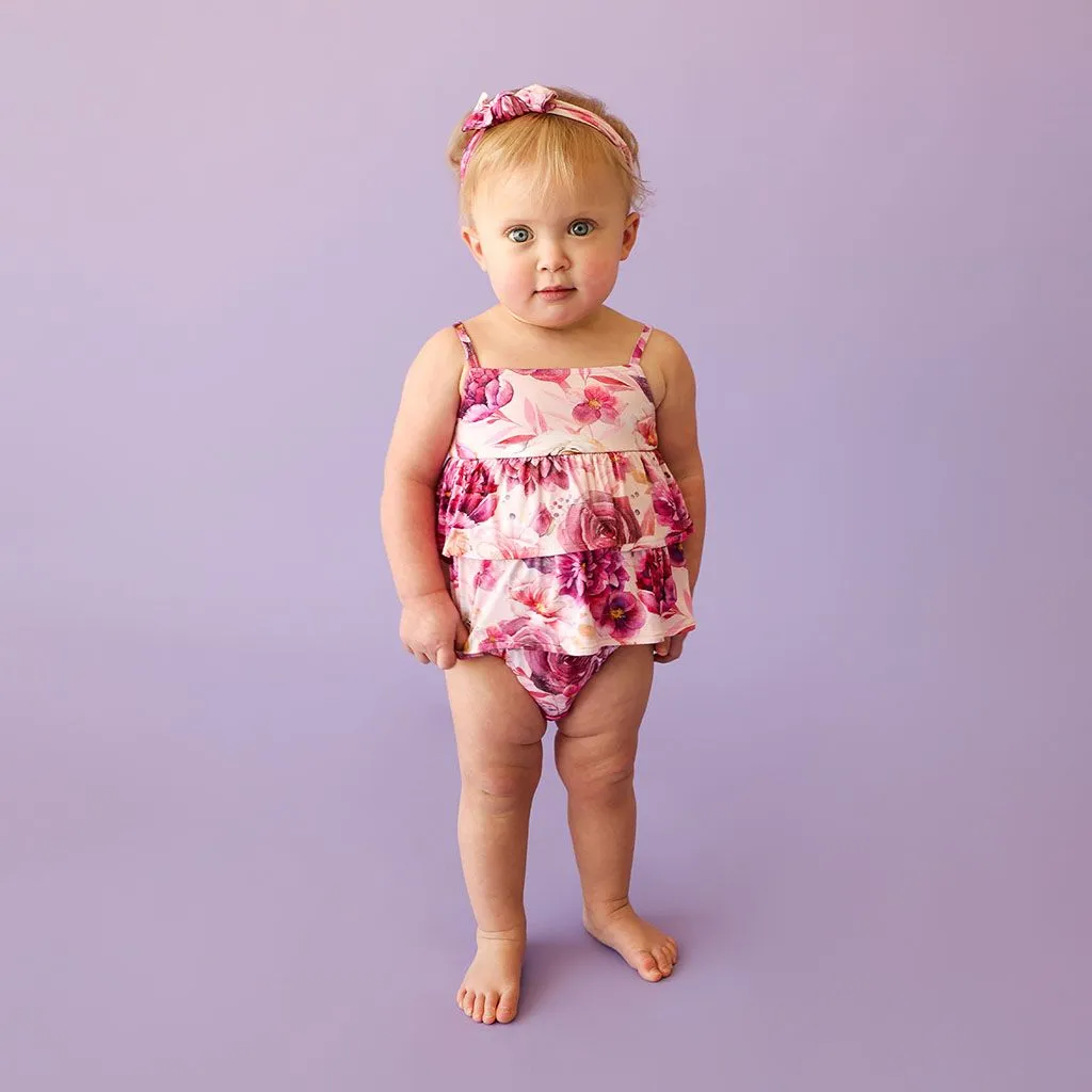 Posh Peanut Ruffle Spaghetti Romper - Amira