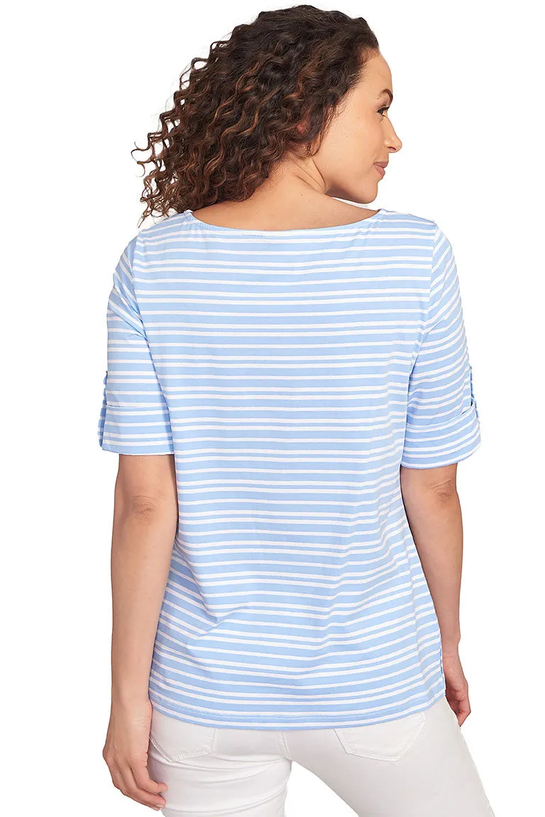 Prints Charming Striped Boatneck Top