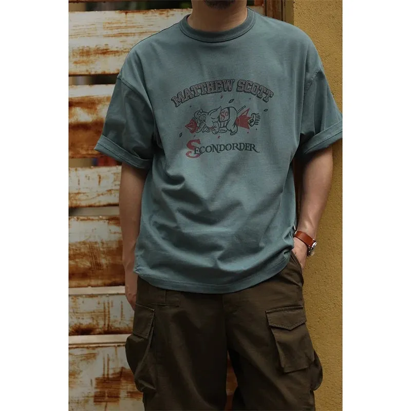 Sea Island Cotton T-shirt with Novelty Print - Short Sleeve Tee