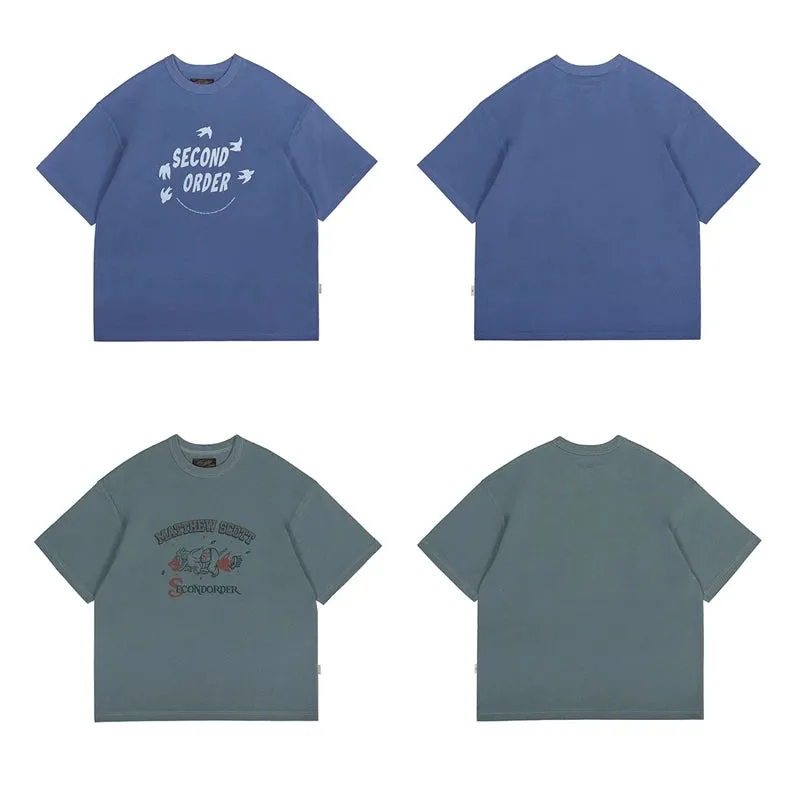 Sea Island Cotton T-shirt with Novelty Print - Short Sleeve Tee
