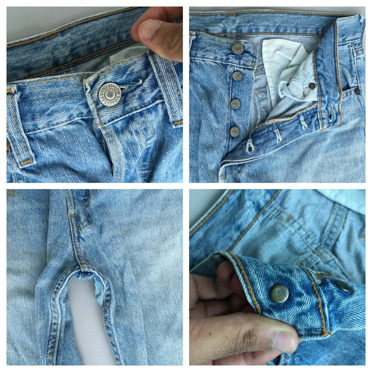 Size 30 Levis 501 Dirty Denim Jeans High Waisted