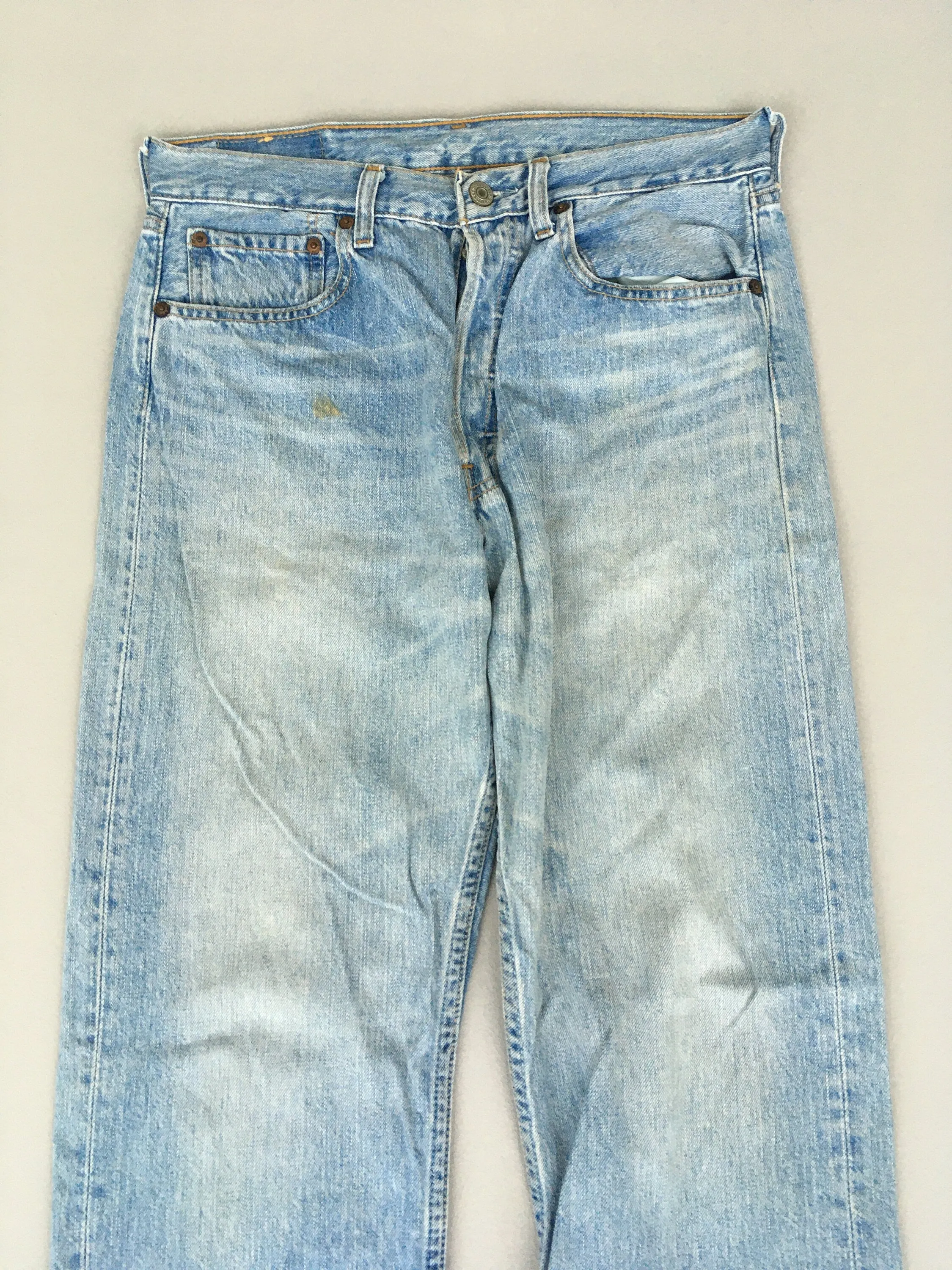 Size 30 Levis 501 Dirty Denim Jeans High Waisted