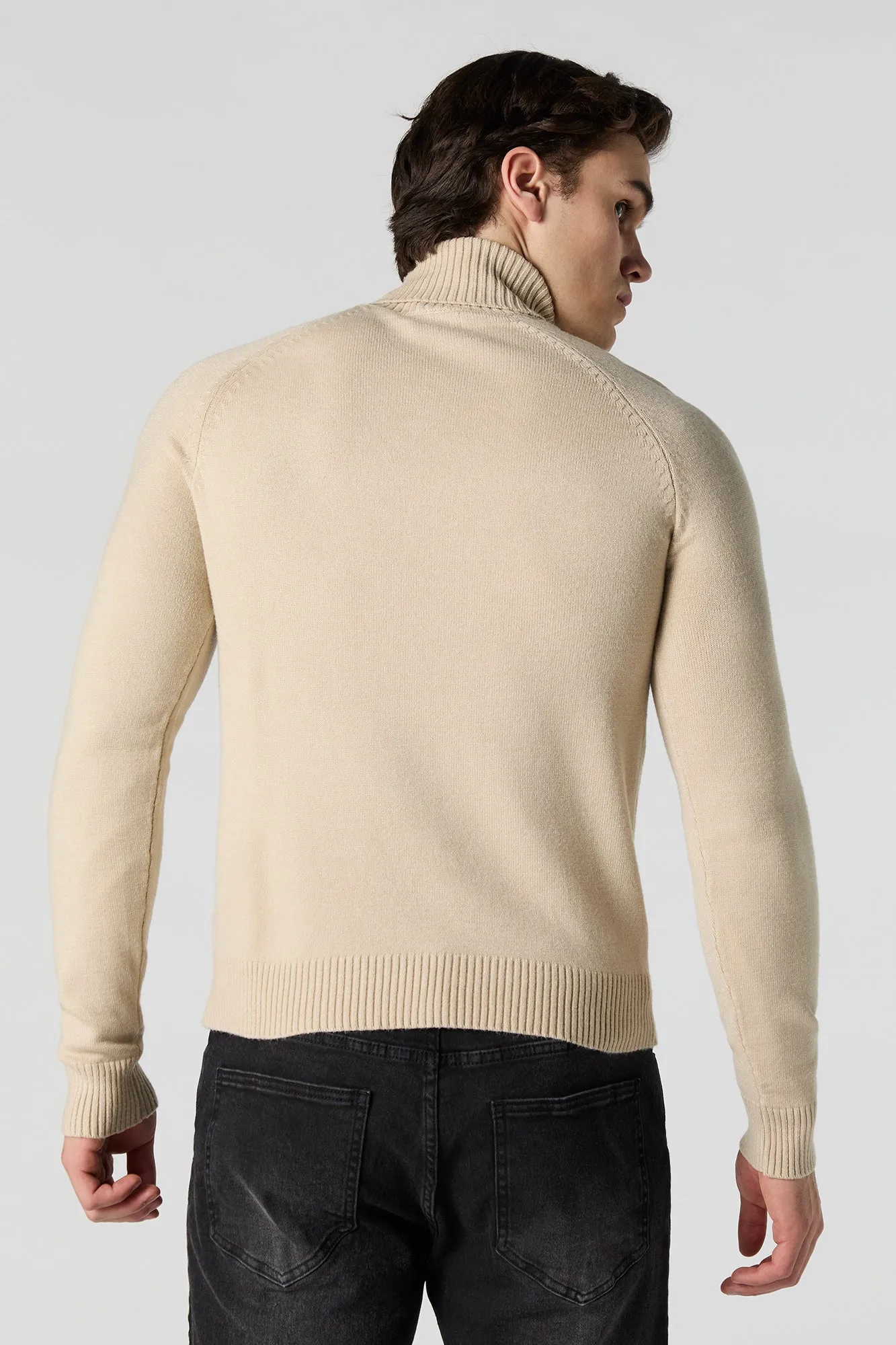 Solid Turtleneck Sweater