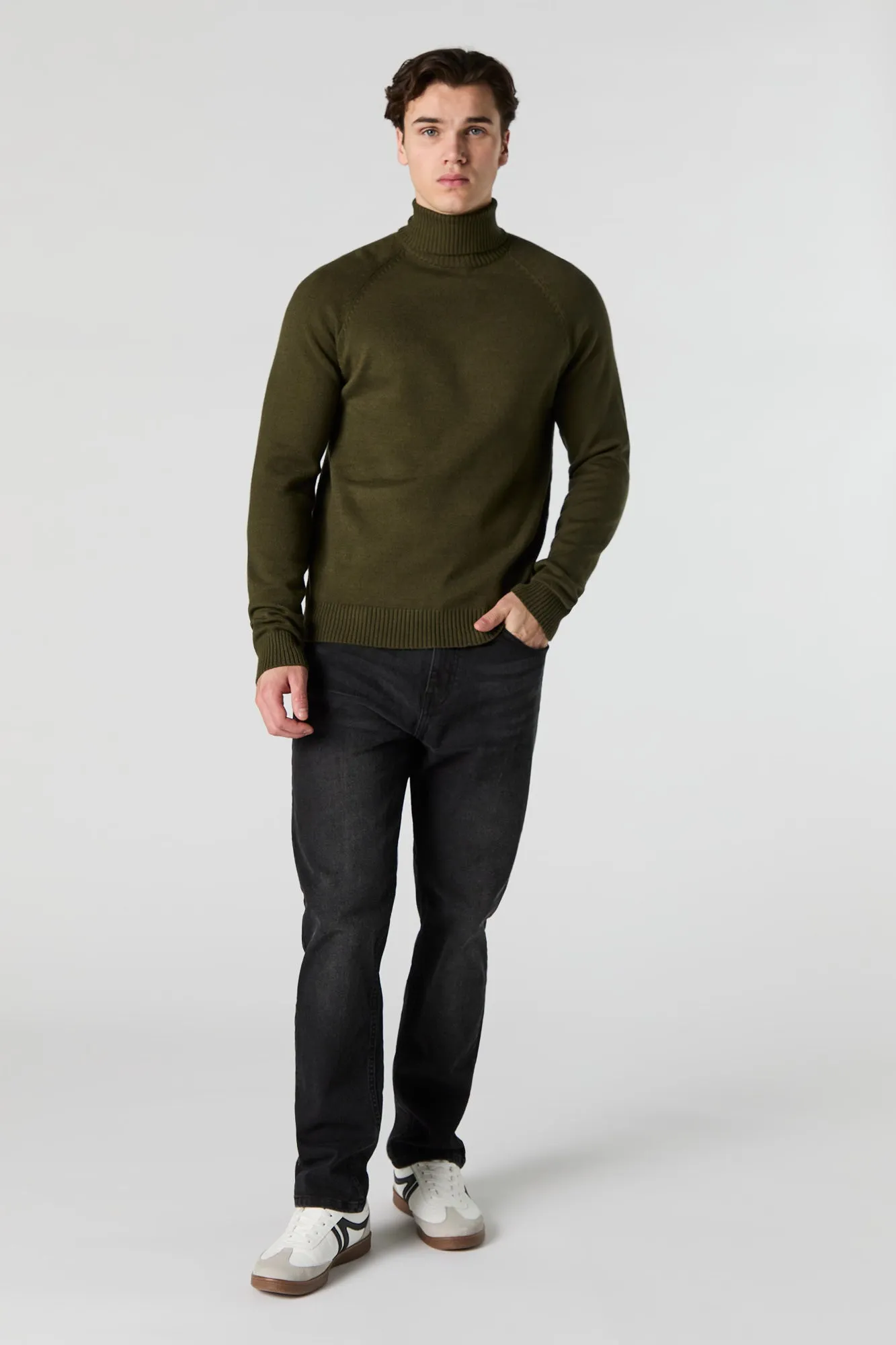Solid Turtleneck Sweater