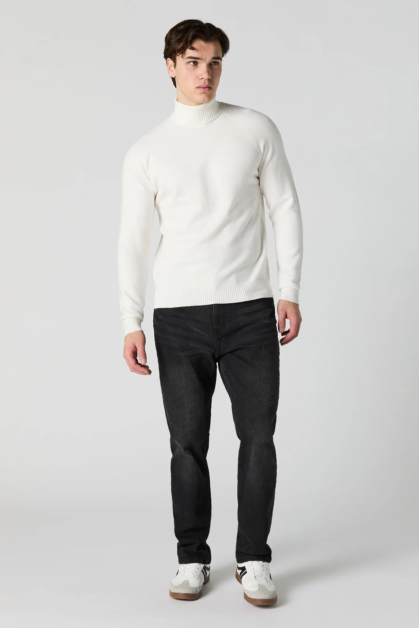 Solid Turtleneck Sweater