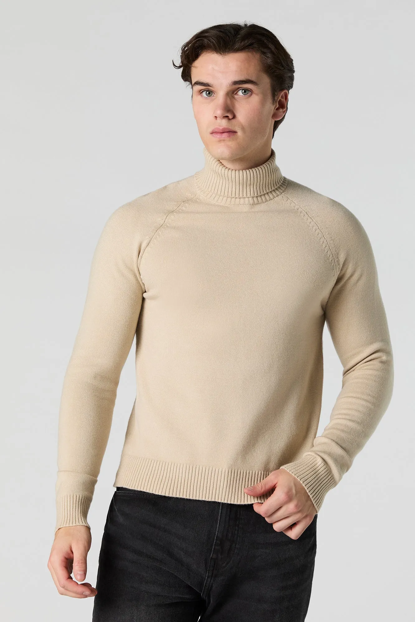 Solid Turtleneck Sweater