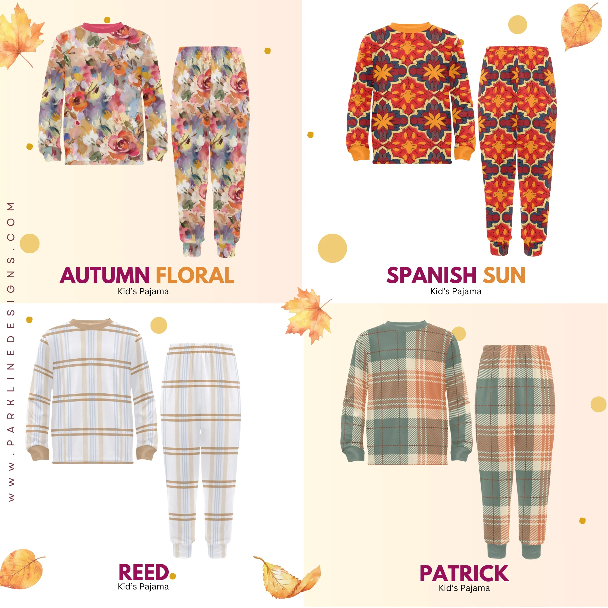 Spanish Sun | Autumn Pajama Set for Boys  | Whimsical & Cozy Sleepwear for Kids