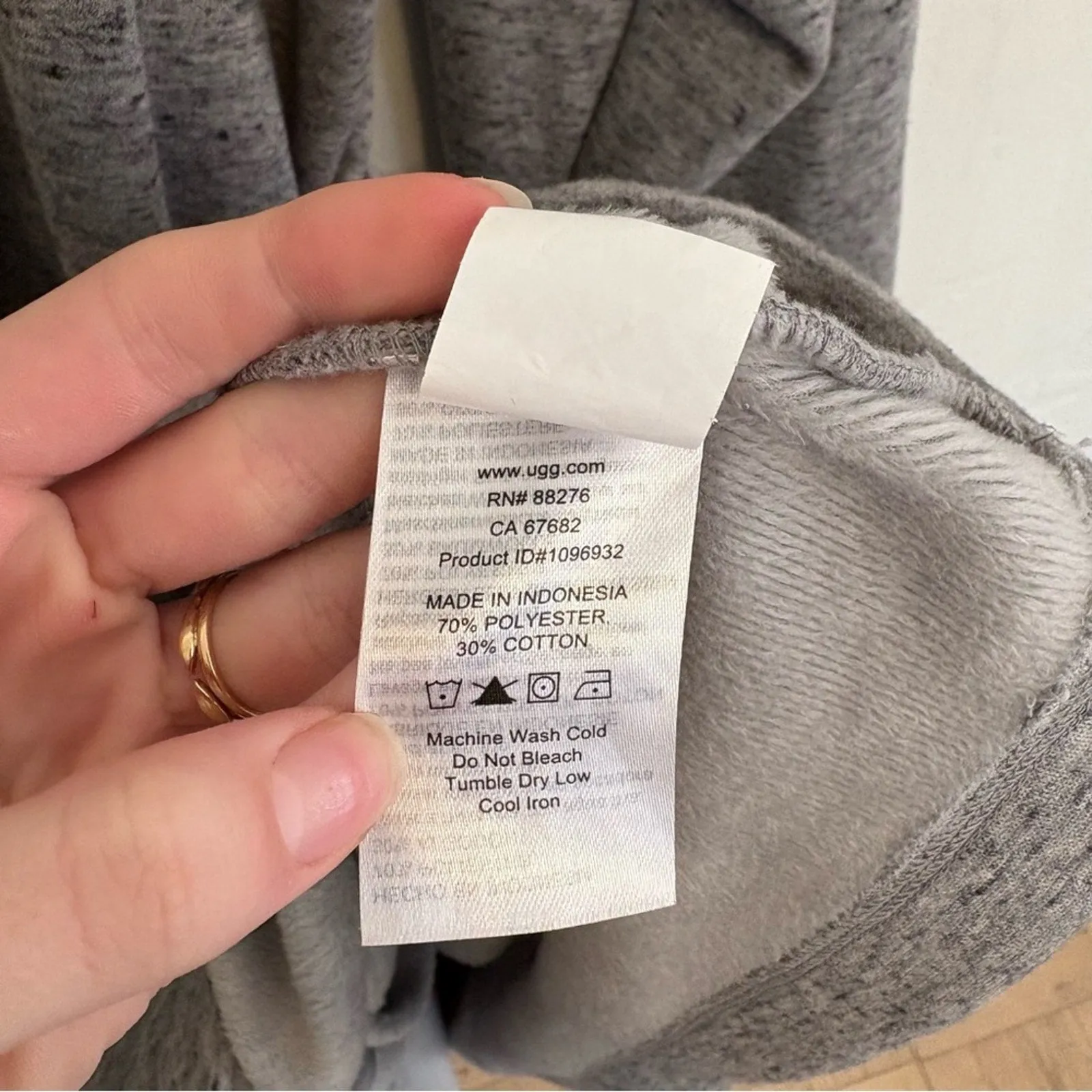 UGG Robinson Grey Heather Fleece Jersey Shawl Collar Robe (XL) - (XXL)