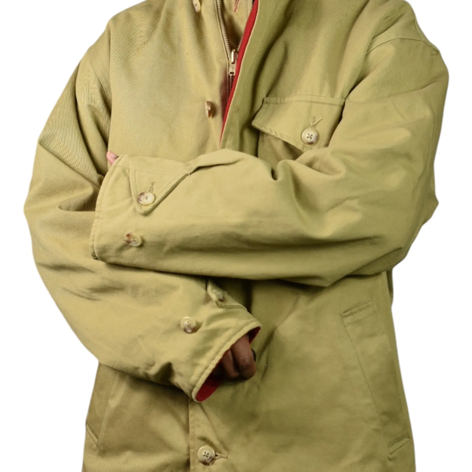 Vintage Polo Ralph Lauren Reversible Hunting Jacket Tan Red Khaki Wool Coat Canvas Cotton Utilitarian Medium