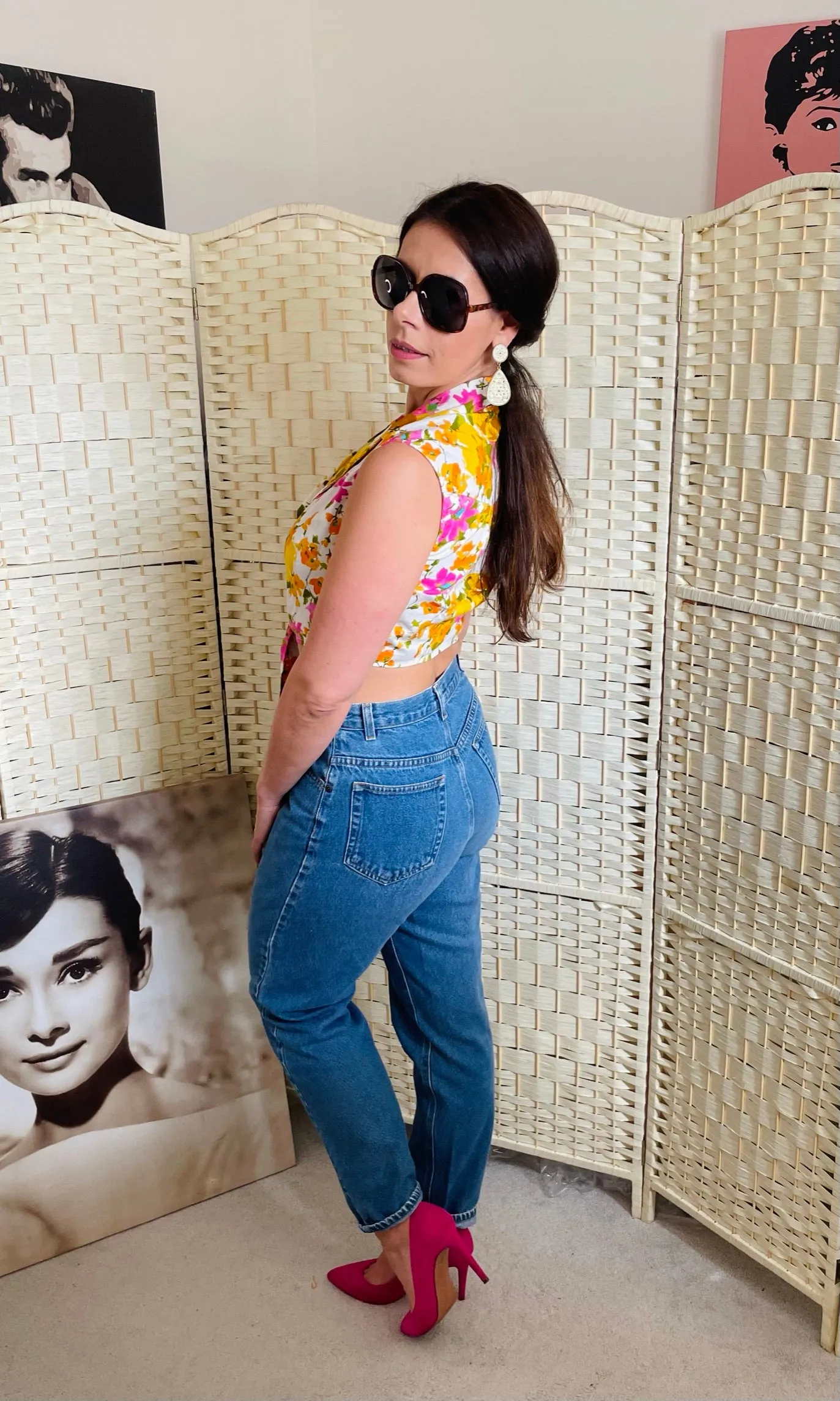 Y2K Floral Cropped Blouse