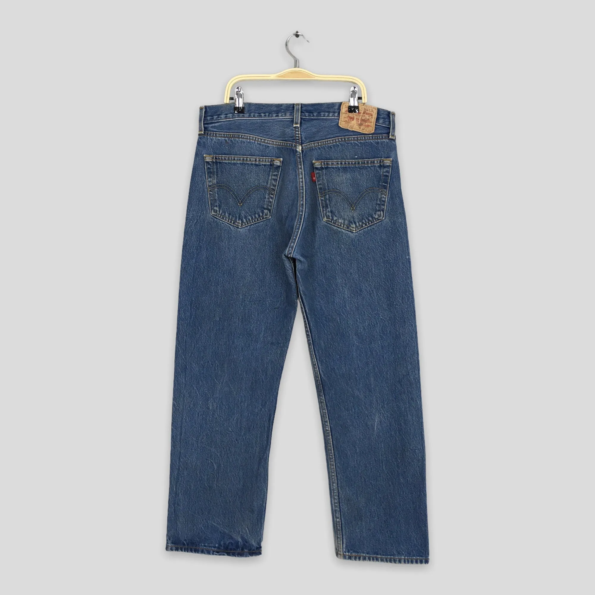 Y2K Levi's 501 Faded Blue Jeans Stonewash Size 32x27
